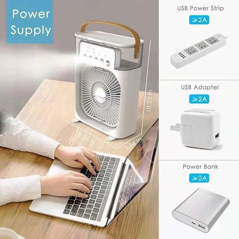 3-in-1 Portable Air Cooler, Humidifier & LED Night Light ❄️