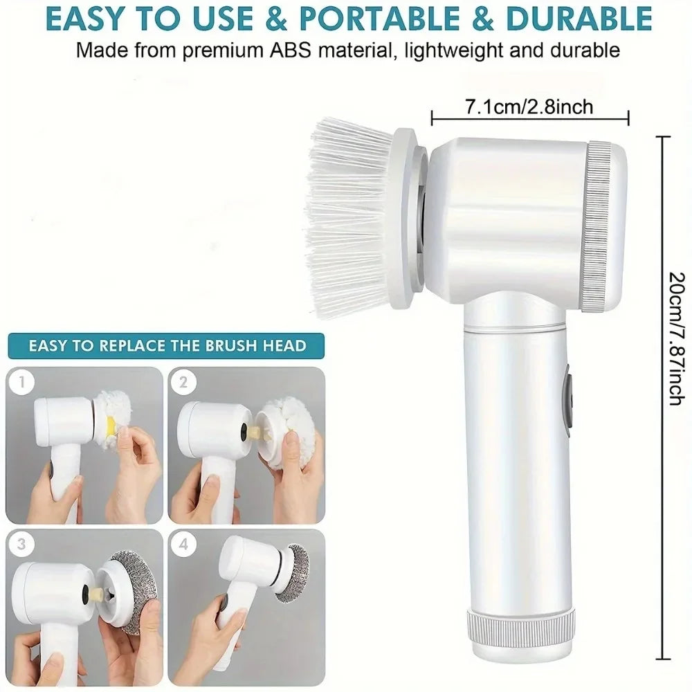 Power Spin Scrubber: 5-in-1 Electric Cleaning Brush for a Sparkling kitchen and bathroom