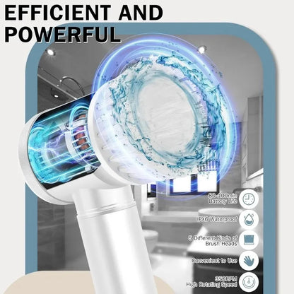 Power Spin Scrubber: 5-in-1 Electric Cleaning Brush for a Sparkling kitchen and bathroom